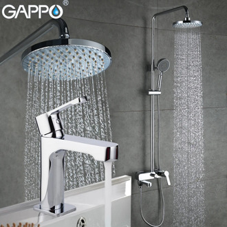 GAPPO Shower system griferia brass water tap chrome bathroom faucets mixer shower set with basin faucet torneira do anheiro