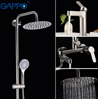 GAPPO stainless steel Shower System wall mounted bathroom shower waterfall faucet bathroom Rainfall shower set bath tub faucet