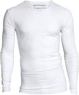 Garage 204 - T-shirt 1-pack Body Fit long sleeve V-hals White - XL