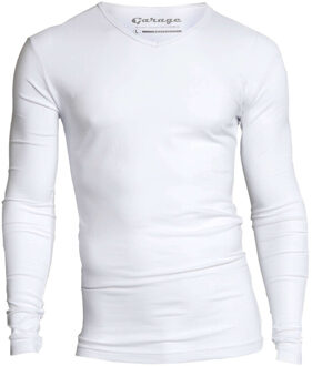 Garage 204 - T-shirt 1-pack Body Fit long sleeve V-hals White - XXL