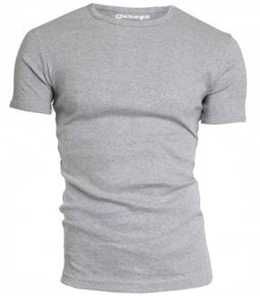 Garage 301 - T-shirt 1-pack Semi Body Fit Ronde Hals Grijs Melange - L