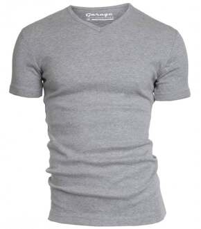 Garage 302 - T-shirt 1-pack Semi Body Fit V-Hals Grijs Melange - S
