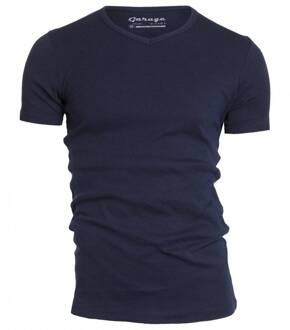 Garage 302 - T-shirt 1-pack Semi Body Fit V-Hals Navy - L
