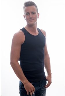 Garage 401 - Singlet semi bodyfit blue L 100% cotton 1x1 rib