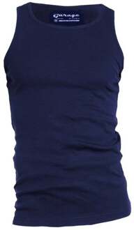 Garage 401 - Singlet semi bodyfit blue M 100% cotton 1x1 rib