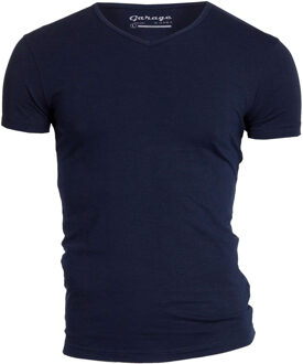 Garage Basis t-shirt v-hals bodyfit blauw Print / Multi - XXXL