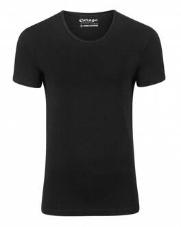 Garage Heren T-shirts Diepe Ronde Hals Zwart Body Fit 1-Pack
