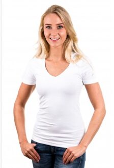 Garage T-shirts dames Garage bodyfit V-hals wit XL