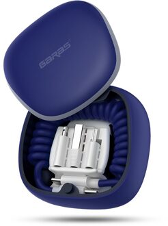 Garas Power Bank Pd/QC3.0 Micro Usb/Usb C Mini Powerbank Fast Charger Type C Naar Type C lente Kabel Om 3 In 1 Blauw