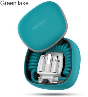 Garas Power Bank Pd/QC3.0 Micro Usb/Usb C Mini Powerbank Fast Charger Type C Naar Type C lente Kabel Om 3 In 1 groen