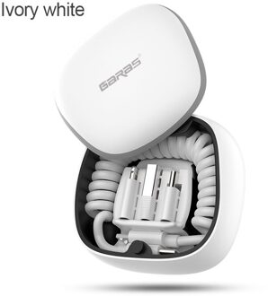 Garas Power Bank Pd/QC3.0 Micro Usb/Usb C Mini Powerbank Fast Charger Type C Naar Type C lente Kabel Om 3 In 1 wit