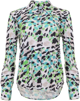 Garbixl blouse paintart smaragd sp23.20.004 Groen - M