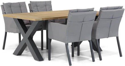 Garden Collections Parma/Cardiff 180 cm dining tuinset 5-delig Grijs-antraciet