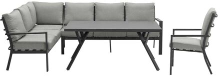 Garden Impressions Senja lounge dining set L. met stoel - donker grijs