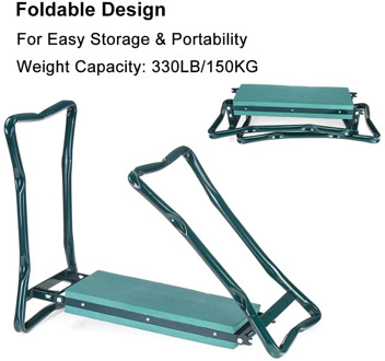 Garden Kneeler With Handles Folding Stainless Steel Garden Stool With EVA Kneeling Pad Gardening Gifts Supply Load 150kg