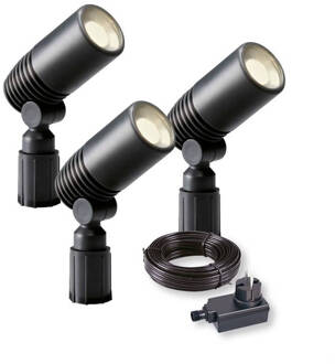 Garden Lights Alder Spot 12V Bundelset 3 st. Grijs