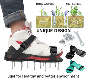 Gardening Walking Revitalizing Grass Sticks Lawn Aerator Sandals Shoes Nail Shoes Tool Nail Cultivator Yard