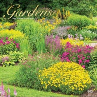 Gardens 2025 12 X 24 Inch Monthly Square Wall Calendar Foil Stamped Cover Plastic-Free - Browntrout