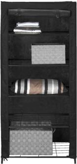 Garderobekast Leuven - Antraciet - 168x75x45 Cm - Stof - Grijs