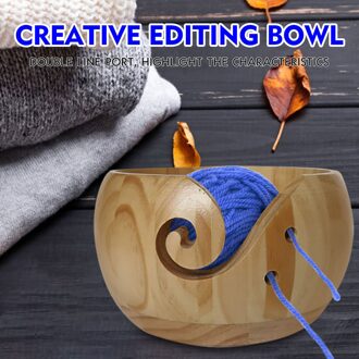 Garen Kom Organizer Hout Opslag Draagbare Houder Handgemaakte Voor Breien Gehaakte Handwerken Wol Garen Opslag Kom Naaien