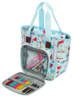 Garen Opbergtas Draagbare Breien Draagtas Waterdichte Tas Met Esdoornblad Voor Garen Ballen Haaknaalden Naaien Accessoires groen kleur zak