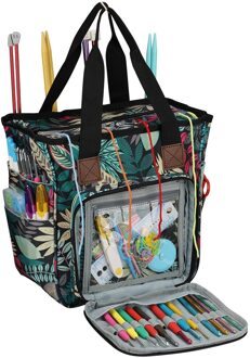 Garen Opbergtas Draagbare Breien Draagtas Waterdichte Tas Met Esdoornblad Voor Garen Ballen Haaknaalden Naaien Accessoires Maple Leaf zak