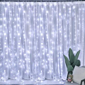 Garland Gordijn Voor Kamer Jaar Bruiloft Kerstverlichting Decoraties Gordijnen Voor Thuis Festoen Led Licht Decor Fairy Lights. wit / 3x1M