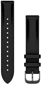 Garmin Leren bandje - Garmin 18 mm aansluiting - Zwart - One size