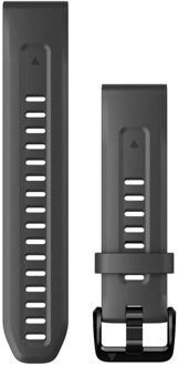 Garmin QuickFit® Siliconen bandje - Garmin 20 mm aansluiting - Graphite Zwart - One size