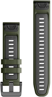 Garmin QuickFit® Siliconen bandje - Garmin 22 mm aansluiting - Moss / Graphite Donkergroen - One size