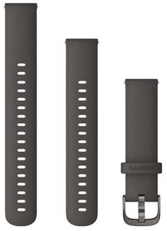 Garmin Siliconen bandje - Garmin 18 mm aansluiting - Graphite Zwart - One size
