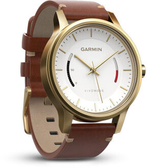 Garmin vivomove Premium goud staal met lederen armband