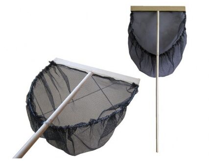 Garnalennet visnet - zwart - fijnmazig - 40 x 25 cm - lengte steel 113 cm