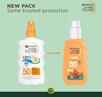Garnier Ambre Solaire Kids' SPF50+ Water and Sand Resistant Sun Cream Spray 150ml