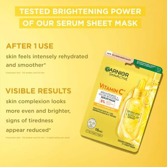 Garnier Gezichtsmasker Garnier Skinactive Super Brightening Vitamin C Sheet Mask 2 x 28 g