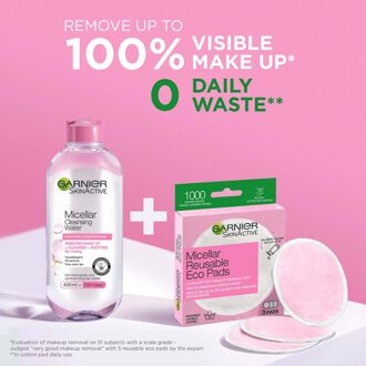 Garnier Makeup Remover Eco Pads and 700ml Micellar Water Duo Set