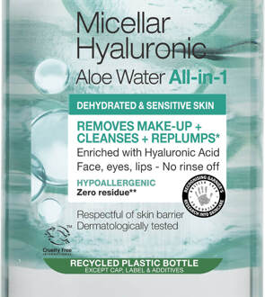 Garnier Micellar Hyaluronic Aloe Water 400ml, Cleanse and Replump