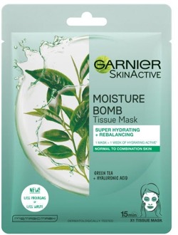 Garnier Moisture Bomb Groene Thee Hydraterend Sheetmasker voor Gezicht voor Gecombineerde Huid 32 g