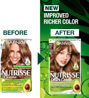 Garnier Nutrisse Permanent Hair Dye (Verschillende tinten) - 6.3 Golden Light Brown