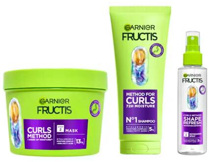 Garnier Shampoo en Conditioner Garnier Fructis Method For Curls Set 200 ml + 370 ml + 150 ml