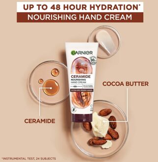 Garnier Vegan Hand Superfood, Herstellende Handcrème met Cocao en Ceramide voor Zeer Droge, Ruwe Handen 75 ml