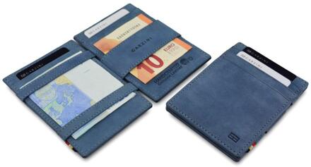 Garzini Magic Wallet Essenziale RFID Leder Blauw