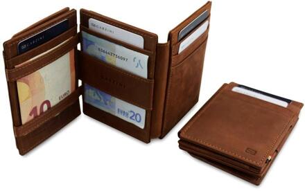 Garzini Magic Wallet Magistrale met Muntvak RFID Leder Bruin