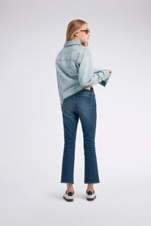 Gas Damesjeans in skinny pasvorm met uitlopende onderkant STAR CROP FLARE 69MD Blauw