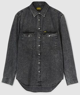 Gas Denim herenoverhemd in reguliere pasvorm DADDY SHIRT 73BM Zwart - L
