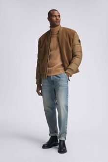 Gas Donkerbruine ZAIDEN Bomber voor heren - maat 2XL Donker Bruin