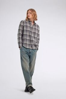 Gas Geruit herenoverhemd in reguliere pasvorm KIN/R Grijs