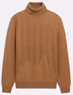 Gas Heren slim fit coltrui met voorpand PABLITO T.NECK - maat S Bruin