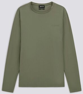 Gas Heren-T-shirt lange mouwen met logo JANIS/S STR 1984 - maat S Groen