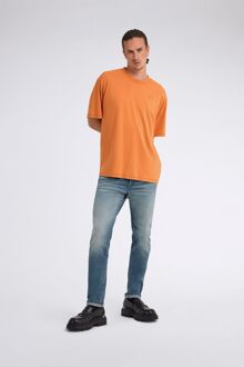 Gas Heren t-shirt met korte mouwen en geborduurd logo LUC"GAS" - maat S Oranje